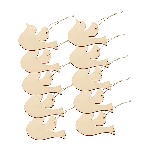 DECHOUS 50pcs Wood Chips Unfinished Wooden Craft Wood Kit Craft Round Wood Halloween Wooden Hanging Ornament Decoration for Home Wooden Tree DECHOUS