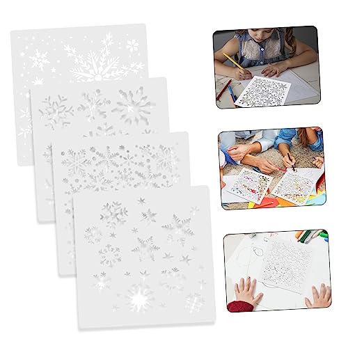 VILLCASE 4pcs Painting Template Wall Door Painting Stencil Wood Burning Stencils Cookie Stencils Christmas Stencils for Painting Kids Decor Stencils - WoodArtSupply