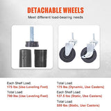 VEVOR Storage Shelving Unit with Wheels, 4-Tier Adjustable, 700 lbs Capacity, Heavy Duty Garage Shelves Metal Organizer Wire Rack, Black, 48" L x 18" VEVOR