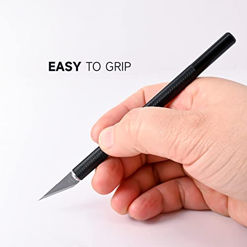 FOSHIO Felt Squeegee Craft Knife Window Tint Kit, 6 Inch Felt Edge Vinyl Scraper Exacto Knife with Extra 5 Pieces Blades, Vinyl Wrap Tool for Window FOSHIO