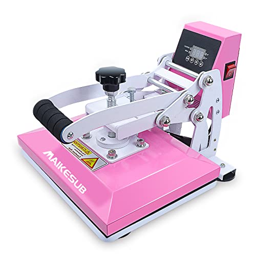 MAIKESUB 12x10 Inch High Pressure Heat Press Machine for T Shirts Digital Industrial Sublimation Printer for Heat Transfer Vinyl Intelligent Pink MAIKESUB