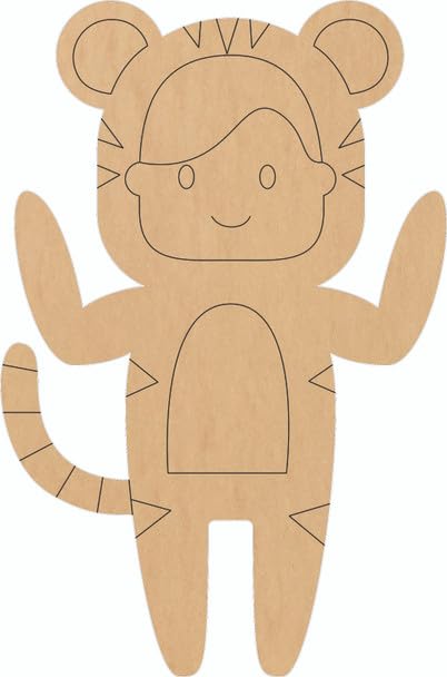 Halloween Tiger Kid Costume MDF 15" Cutout, Wooden Costume Shape 1/4" NEXTCraft