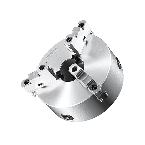 VEVOR 3-Jaw Lathe Chuck, 8'', Self-Centering Lathe Chuck, 0.16-8 in/4-200 mm Clamping Range with T-key Fixing Screws Hexagon Wrench, for Lathe 3D VEVOR