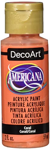 DecoArt 2 Ounce, Coral Americana Craft Paint, Orange - WoodArtSupply