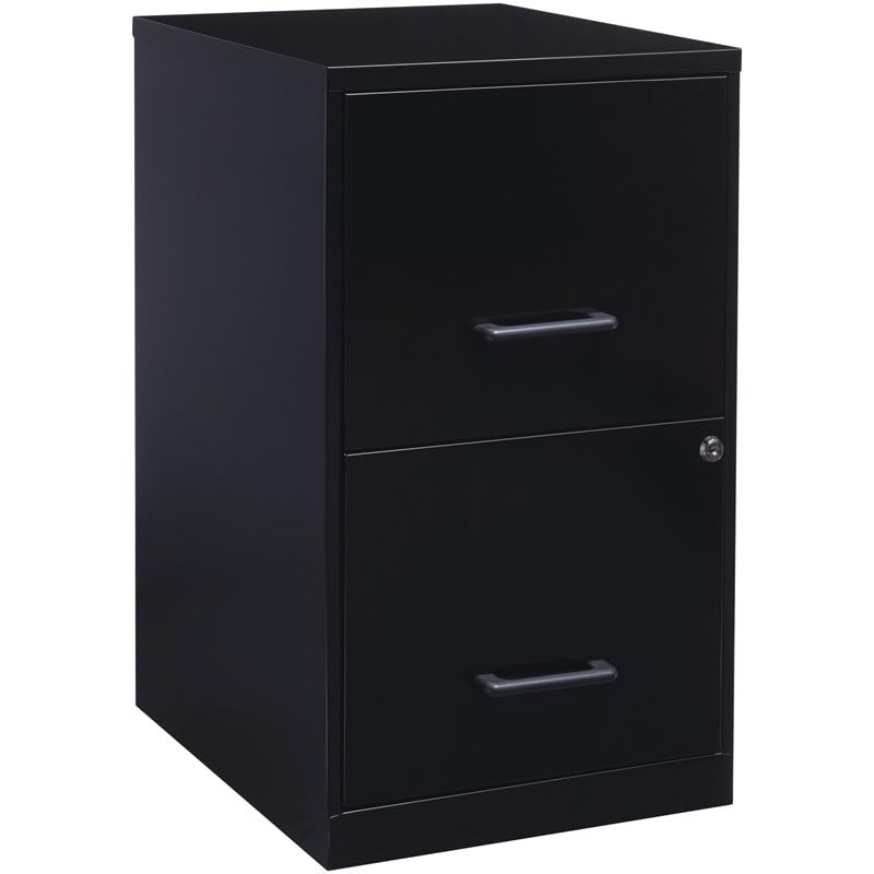 Scranton & Co Metal 2 Drawer Letter File Cabinet in Black Scranton & Co