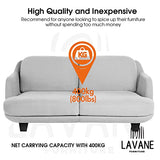 La Vane 8 inch Wooden Furniture Legs, Set of 4 Solid Wood Square Unfinished Mid-Century Modern Replacement Bun Feet with Pre-Drilled 5/16 Inch Bolt & La Vane