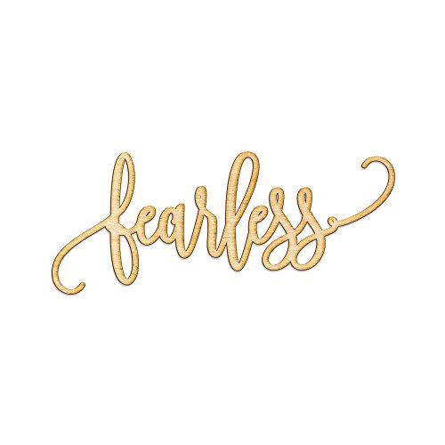 Woodums Fearless Script Word Wood Sign Home Décor Wall Art for Gallery Wall - Unfinished 18" Wide x 8" Tall Woodums