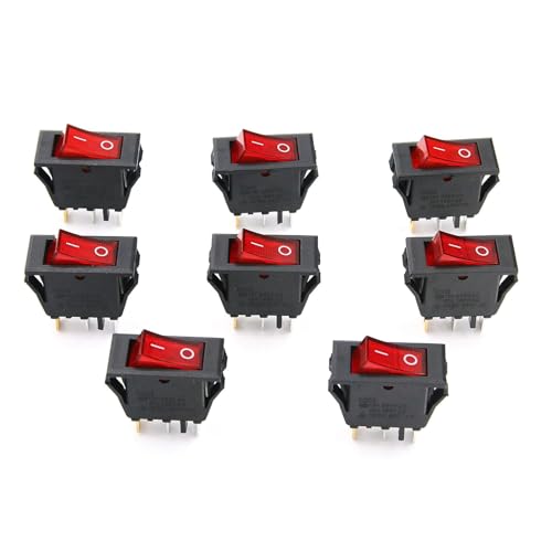 RuoFeng Red Light Boat Rocker Switch Mini On Off Switch 3 Pin 2 Position Illuminated Toggle Switch for Car Boat Popcorn Machine Bench Grinder RuoFeng