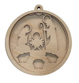 Nativity Scene Door Sign 3 Pieces Laser Cut Out Unfinished RND35 The Wood Shape Store