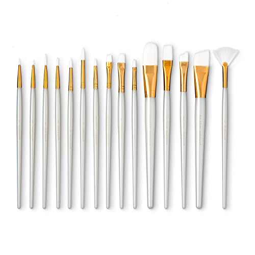 White Taklon 15 Piece Brush Pack by Craft Smart® Craft Smart