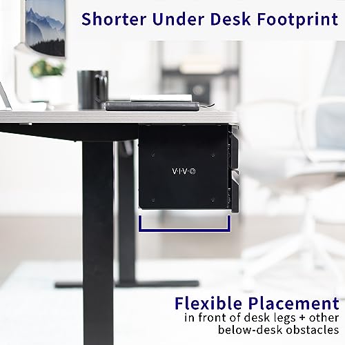 VIVO 16 inch Under Desk Mounted Sliding Pull-out Dual Level Drawer Set for Office Desk, Vertically Stacked Storage Organizer for Sit Stand - WoodArtSupply