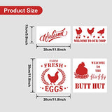 4 Pieces Hen Chicken Farmhouse Stencils Farm Fresh Eggs Stencil Rustic Farmhouse Reusable Stencil Templates DIY Chicken Country Farmhouse Home Decor CIEMODA