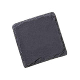 12 Pack 4 x 4 Inch Gorgeous Black Slate Stone Coasters Bulk Square Slate for Drink Bar Kitchen Home, Handmade Natural Rough Edge, Set of 12 MONKEY SUN