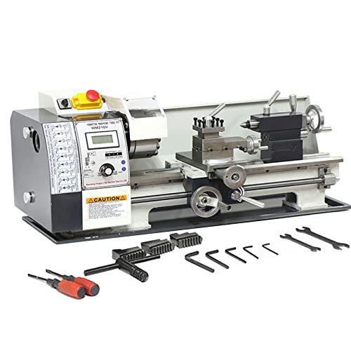 INTSUPERMAI Metal Lathe 8"X24" Mini Metal Lathe 1100W Benchtop Metal Lathe Inch Thread Wood Metal Lathe Variable Speed Lathe - WoodArtSupply