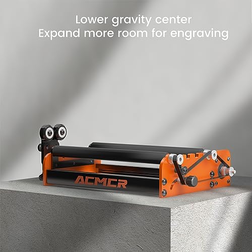 ACMER M2 Laser Rotary Roller, Laser Engraver Y-axis Rotary 360° Roller with 4-138mm Engraving Space for Engraving Cylindrical Objects, Ring, Suitable - WoodArtSupply