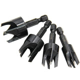 Eyech 8Pcs Wood Plug Cutter, Carbon Steel Straight and Taper Claw Drill Bit Set Woodworking Hole Saw Cutting Tool 1/4" 3/8" 1/2" 5/8" (Metric 6mm Eyech