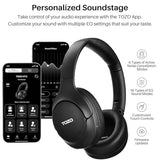 TOZO HT2 Hybrid Active Noise Cancelling Headphones, Wireless Over Ear Bluetooth Headphones, 60H Playtime, Hi-Res Audio Custom EQ via App Deep Bass TOZO
