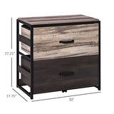 Vinsetto Office File Cabinet with 2 Large Drawers and Adjustable Metal Hanging Bars for A4, Letter and Legal Sized Files, Storage Organizer, Vinsetto