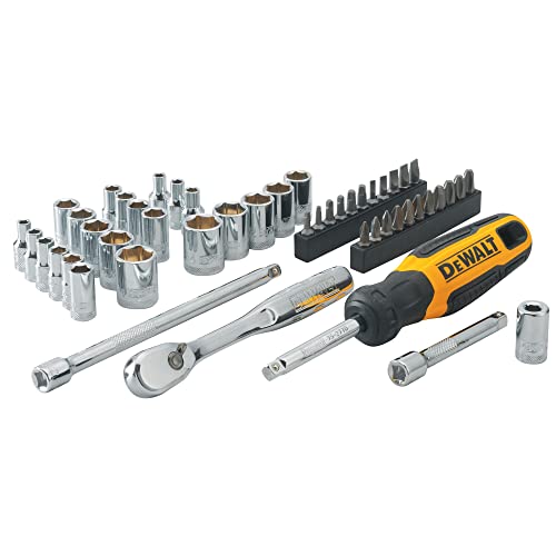 DEWALT Mechanics Tool Set, 1/4 Inch Drive, SAE and Metric, 50 Piece (DWMT81610T) DEWALT