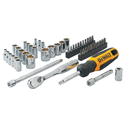 DEWALT Mechanics Tool Set, 1/4 Inch Drive, SAE and Metric, 50 Piece (DWMT81610T) - WoodArtSupply