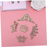 ABOOFAN 10 Pcs Natural Wood Slices Unfinished Natural Wood Slice Crown Pattern Slices Pendant Wooden Mix ABOOFAN