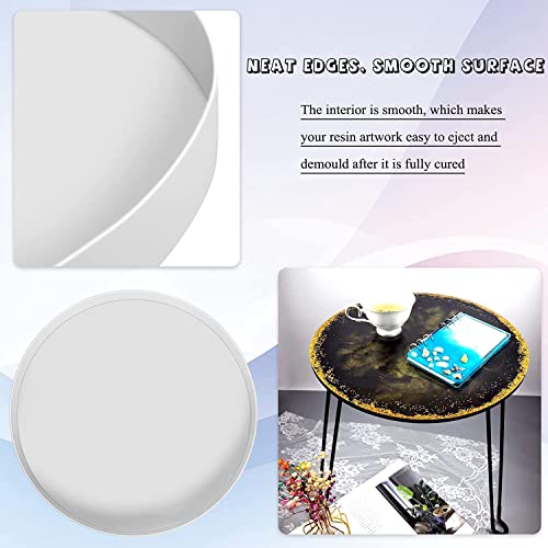 24 Inch Resin Table Molds, Large Thickened Round Silicone Resin Tray Molds, Epoxy Resin Topdesk Molds for Charcuterie Board, River Table, DIY Art Wadoy