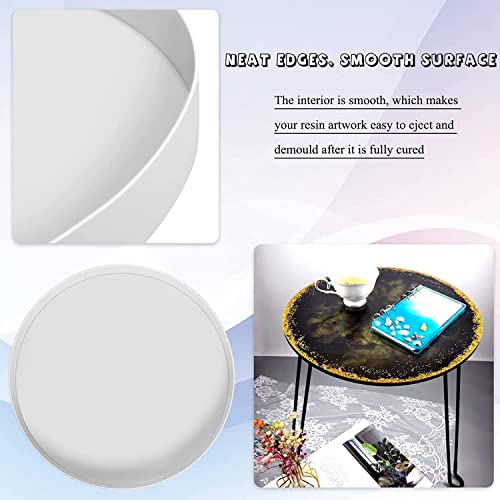 24 Inch Resin Table Molds, Large Thickened Round Silicone Resin Tray Molds, Epoxy Resin Topdesk Molds for Charcuterie Board, River Table, DIY Art - WoodArtSupply