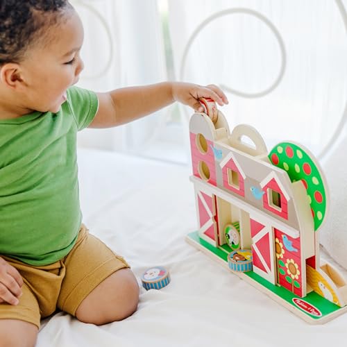 Melissa & Doug GO Tots Wooden Barnyard Tumble with 4 Disks - Farm Themed, Stack And Drop Developmental Toys For Toddlers Ages 1+ Melissa & Doug
