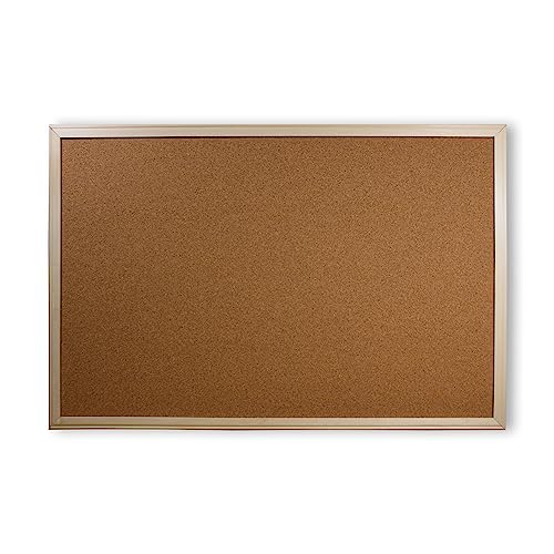 Flipside Products 24" x 36" (2' x 3') Cork Bulletin Board, Natural Wood Framed, Message and Vision Board, Memo Pin, Hanging Wall Mounted Flipside Products