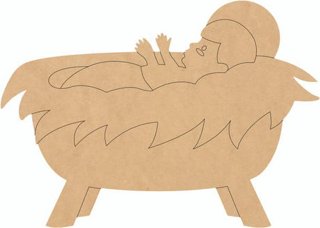 Wood Nativity Scene Baby Jesus 9" Shape, Blank Baby Jesus Craft Cutout 1/4" NEXTCraft