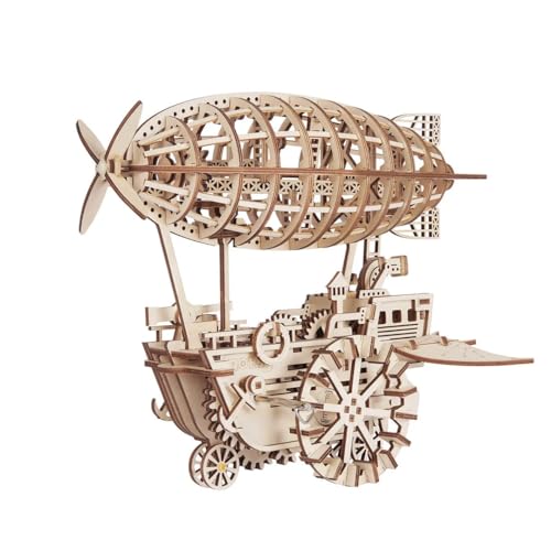 Robotime 3D Jigsaw Puzzle Construction Set DIY Mechanical Model Build Kit 3D Laser Cut Woodcraft Model Making Puzzle Challenge Gift Set for Adult and - WoodArtSupply