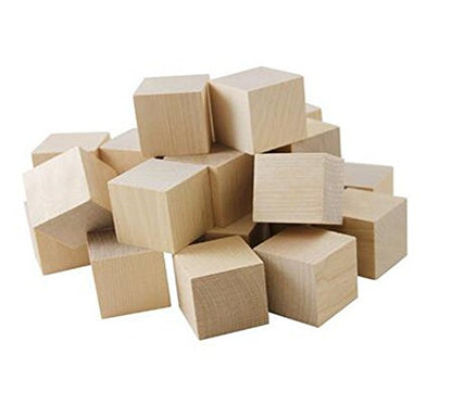 50PCS Blank Wooden Cubes Square Unfinished Wooden Blocks for Crafts and Carving Plain Blank Natural Wood Blocks Puzzle Making Crafts and DIY Projects