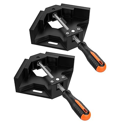 Housolution Right Angle Clamp, [2 PACK] Single Handle 90°Aluminum Alloy Corner Clamp, Right Angle Clip Clamp Tool Woodworking Photo Frame Vise Holder