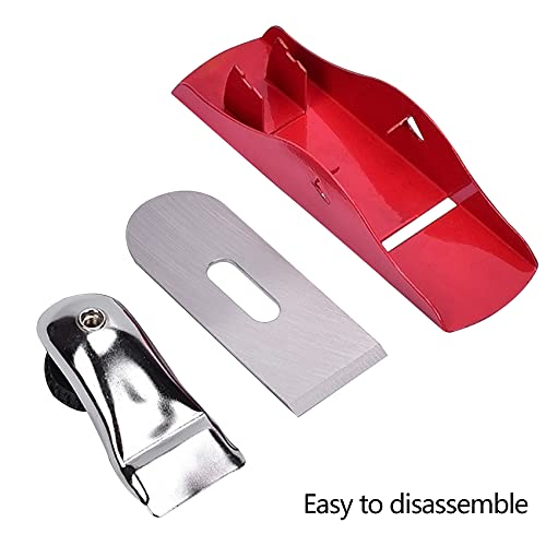 Mini Hand Planer 3-1/2 inch Red Adjustable, used for Wood Craft Processing, Carving and Trimming Projects, Carpenter DIY Model Making (Hand Planer Abnaok