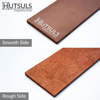 Hutsuls Brown Leather Strop with Compound - Get Razor-Sharp Edges with Stropping Kit, Green Honing Compound & Vegetable Tanned Two Sided Knife - WoodArtSupply