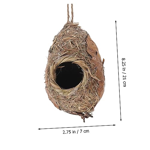 SUPVOX Straw Bird Nest Bird House Unfinished Birdhouses Bird Bed Gardening Birds Nest Large Bird Feeders Handmade Birds Woven Bird Hut Plant SUPVOX