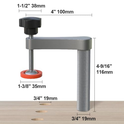 XDENGP Bench Dog Clamps 2 Pack, 3/4 Inch Hold Fast Dog Hole Clamp for Woodworking, Hold Down Dog Clamp, Adjustable MFT Table Stainless Steel Hold - WoodArtSupply