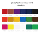 HIMI Gouache Paint Set Jelly Cup 18 Vibrant Colors Non Toxic Paints with Portable Case Palette for Artist Canvas Painting Watercolor Papers, Rich INK LAB