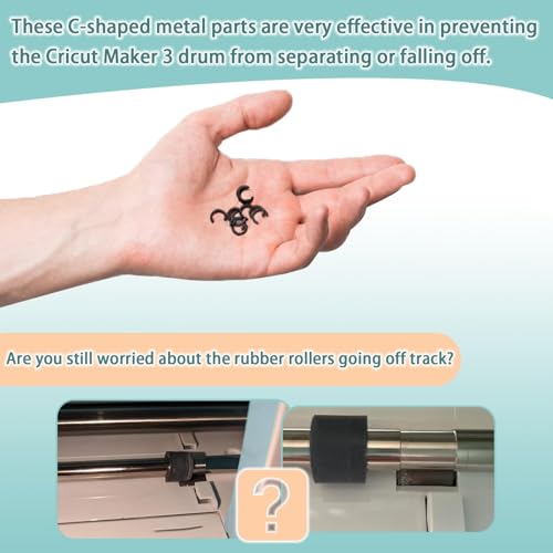 LUTQ 10 Pack of Retaining Clip Rings for Cricut Maker - Carbon Steel Fixed Clamp Ring Compatible with Cricut Maker Rubber Roller Replacement Parts - LUTQ