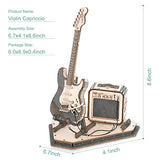 ROKR Wooden 3D Puzzles for Adults Guitar, Musical Instrument Model Kit 3D Puzzles for Teens and Kids to Build, Desk Decor/DIY Hobbies/Gifts for ROKR