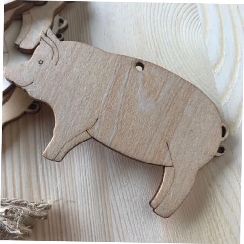 Gadpiparty 20 Pcs Animal Label Tags Blank Pigs Chips Pig Shape Wood Tags Wood Label Tags Gift Label Unfinished Wood Pigs Wood Blanks DIY Pigs Wood Gadpiparty
