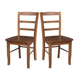 IC International Concepts International Concepts Set of 2 Madrid Ladderback Chairs, Distressed Oak IC International Concepts