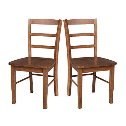 IC International Concepts International Concepts Set of 2 Madrid Ladderback Chairs, Distressed Oak