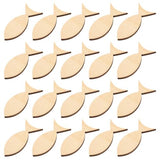 Garneck 50pcs Wooden Animals Wood Crafts Wood Trim Wooden Decor Wood Decor Wooden Crafts Unfinished Wooden Ornaments Unfinished Fish Cutouts Wooden Garneck