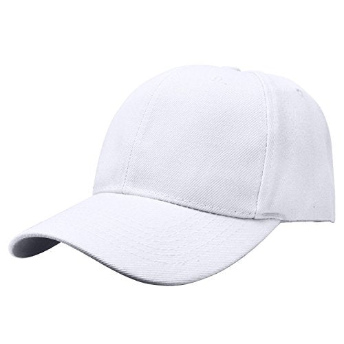 TZ Promise 12 Pack Wholesale Unisex Plain Solid Color Adjustable Baseball Caps Hats (White)