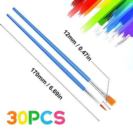 UPINS 30 Pcs Paint Brushes,Small Brush Bulk for Detail Painting UPINS
