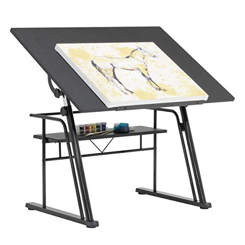 STUDIO DESIGNS Zenith Craft Desk Drafting Table, Top Adjustable Drafting Table Craft Table Drawing Desk Hobby Table Writing Desk Studio Desk, Black, SD STUDIO DESIGNS