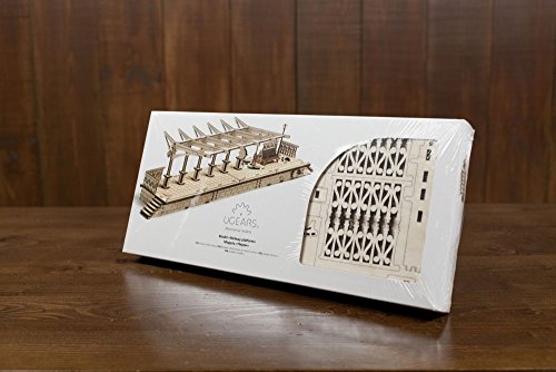 Ugears Bundle Locomotive and Railway Platform Mechanical 3D Puzzle Eco DIY Brainteaser Teens Toys UGEARS