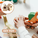 Toddmomy Kids Outdoor Toys Unfinished Wood Hanging Birdhouse Kit 2 Sets Unpainted Bird Houses to Paint for Arts DIY Craft Outdoor Playset Toddmomy