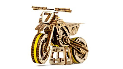 Motocross 3D Wooden Motorcycle Puzzle for Adults - Intricate Model Building Kit - WoodArtSupply